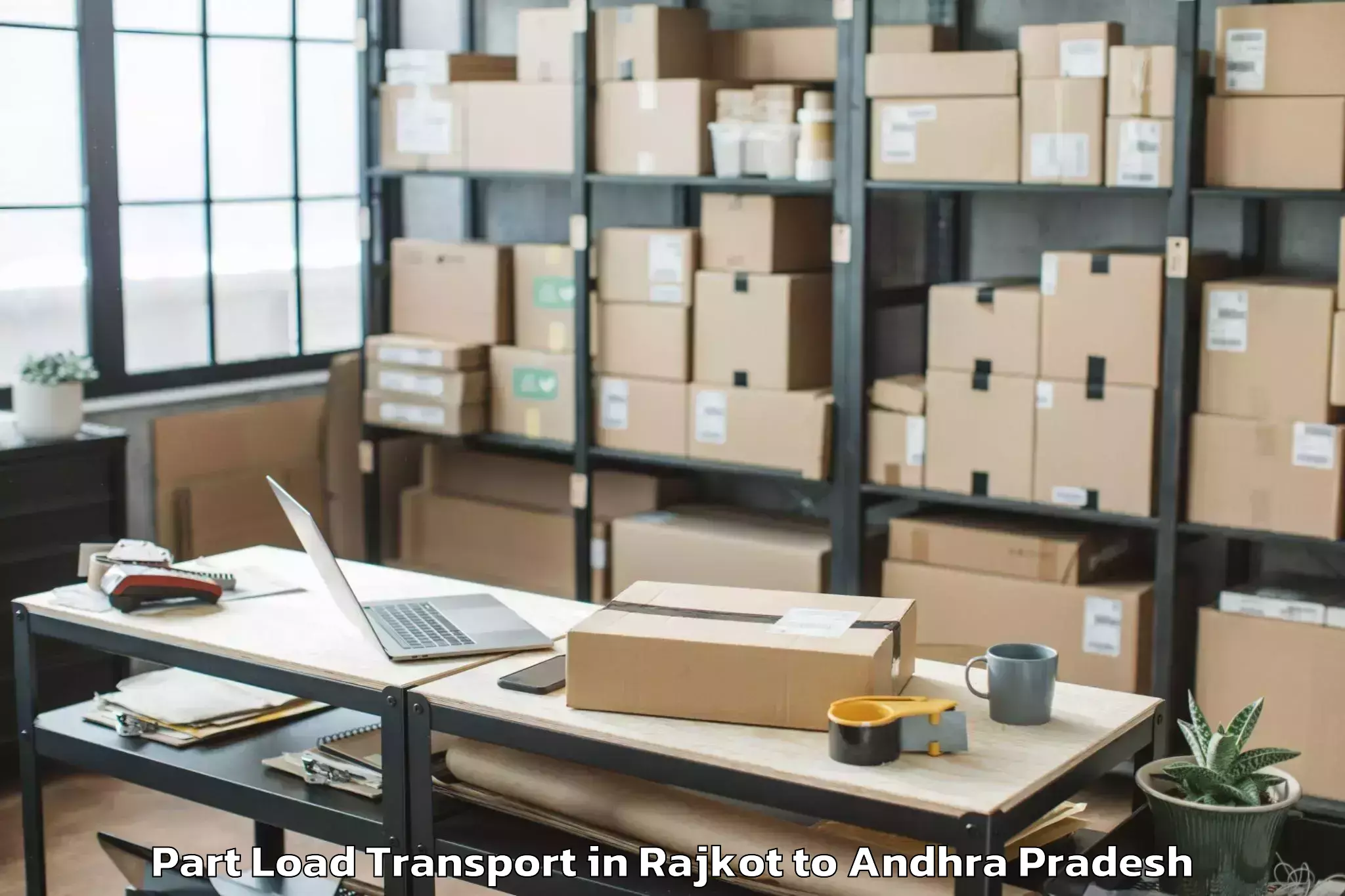 Professional Rajkot to Giddalur Part Load Transport